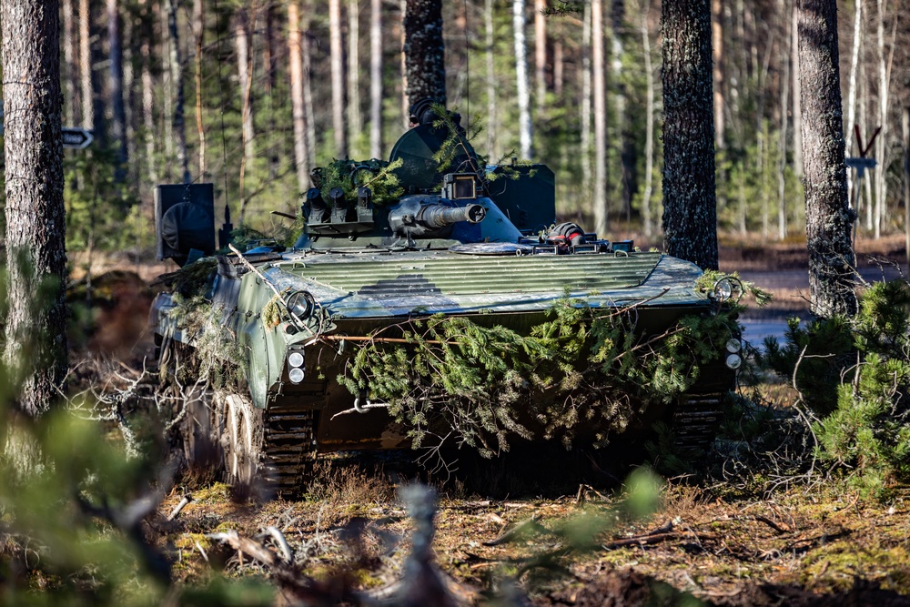 Black Jack Builds Their Relationship with Finnish Armoured Brigade During Arrow 23