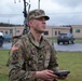 Spc. Alexandros Skoufos, a member of EWS 1st Brigade Combat Team, coordinates his grid location with his team May 3, 2023, on Fort Drum, NY.