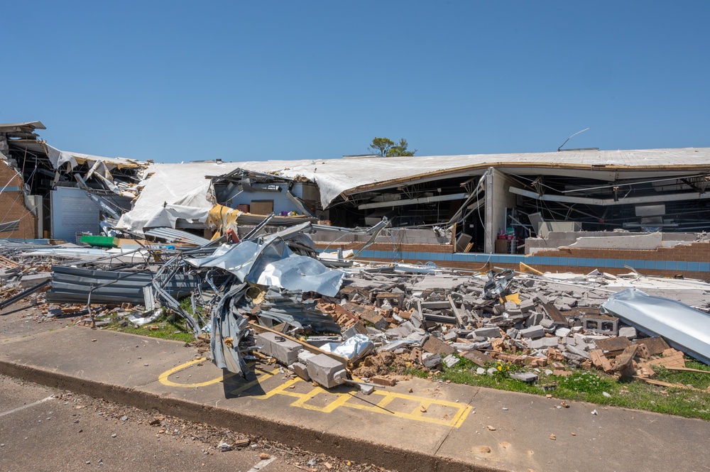 Covington's Elementary School Suffered Severe Damge During Tornaodes One Month Ago