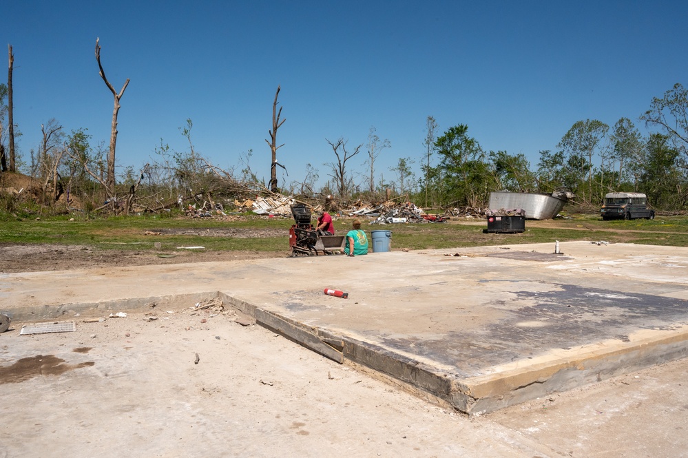 Tornado Recovery Visible as Destroyed Houses are Torn Down