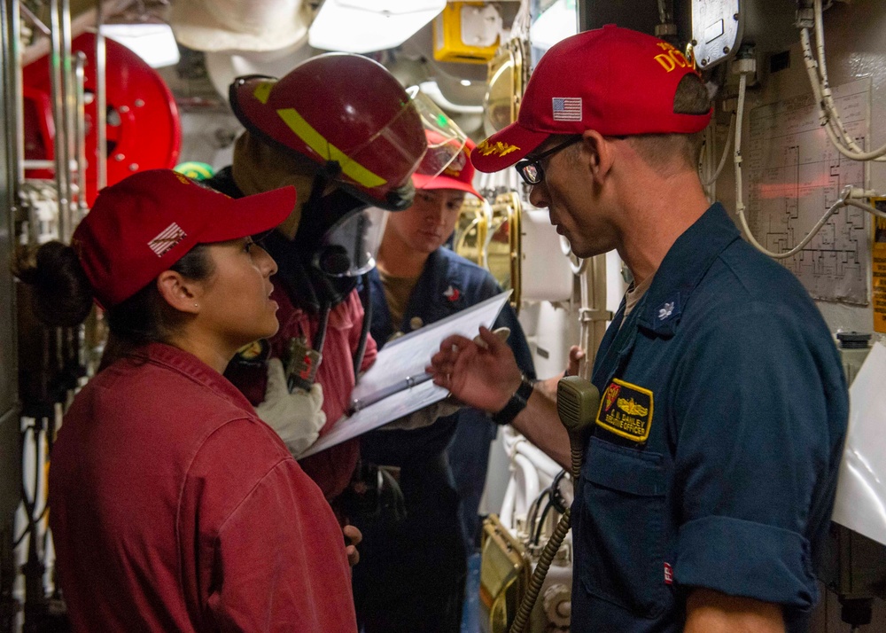 USS Paul Hamilton Conducts Damage Control Drill