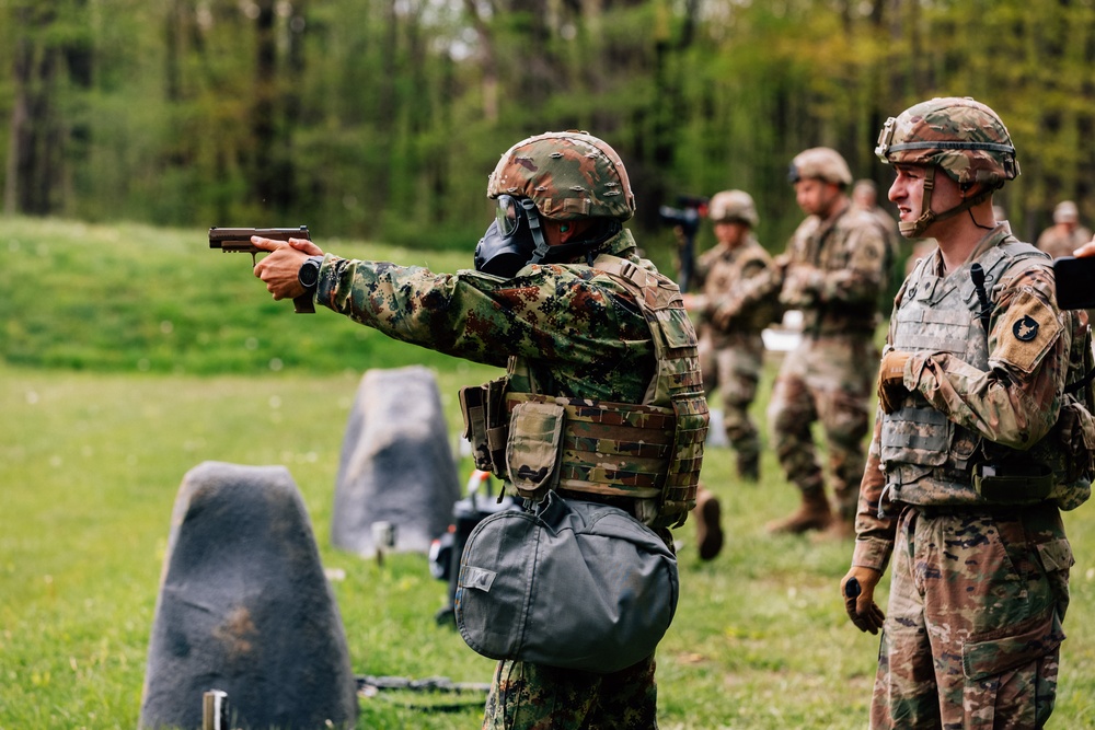 Soldiers from Hungary and Serbia participate in the 2023 Region IV Best Warrior Competition