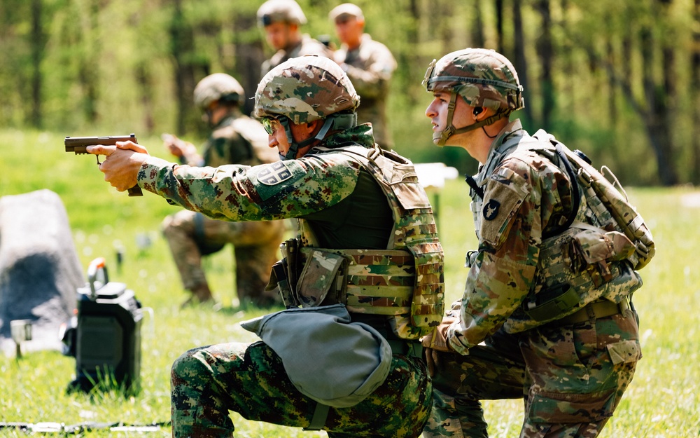 Soldiers from Hungary and Serbia participate in the 2023 Region IV Best Warrior Competition