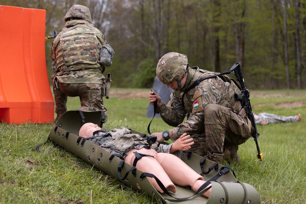 Soldiers from Hungary and Serbia participate in the 2023 Region IV Best Warrior Competition