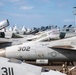 Sailors work on flight deck