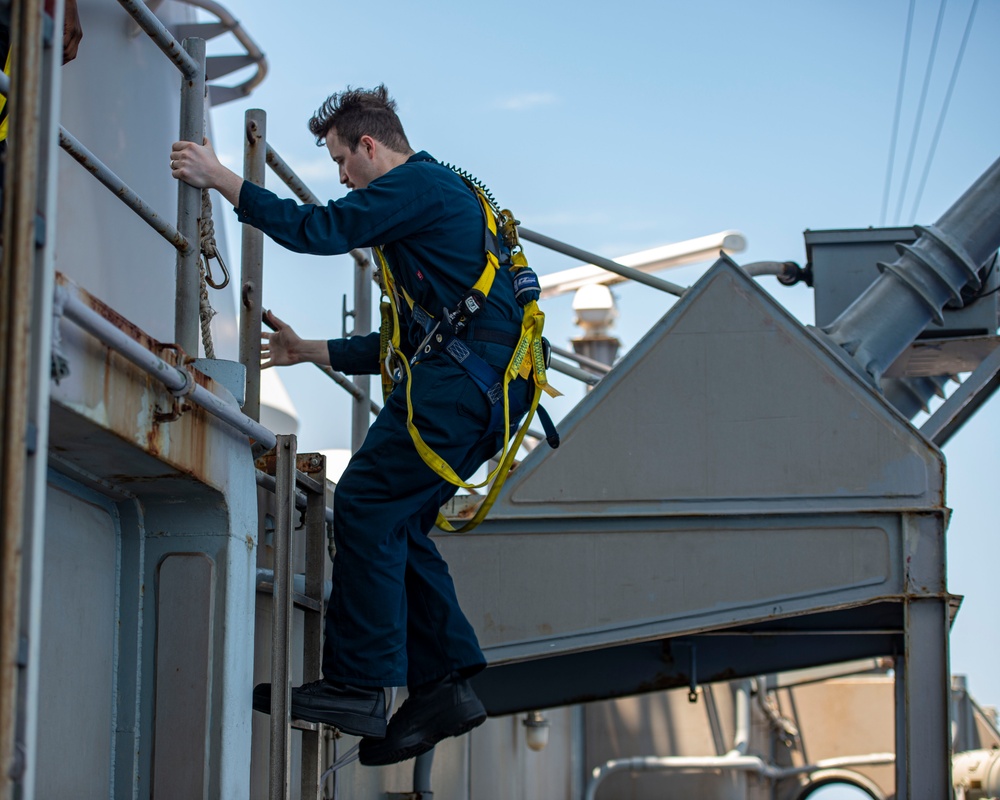 Sailor Descends A Ladder