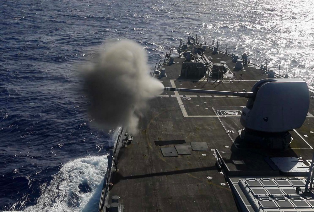 USS Milius (DDG 69) Conducts Live-Fire Exercise While Operating in the Philippine Sea