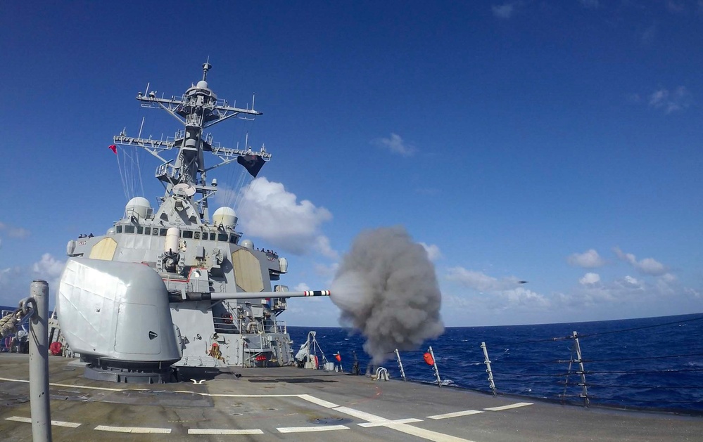 USS Milius (DDG 69) Conducts Live-Fire Exercise While Operating in the Philippine Sea