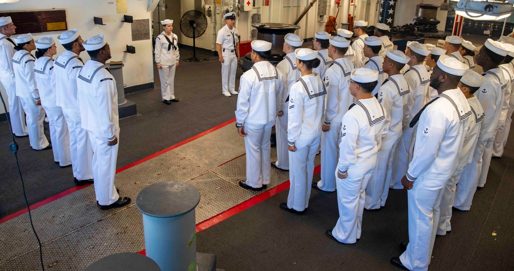 Makin Island Dress Whites Inspection