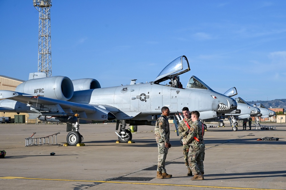 A-10 Thunderbolt IIs Arrive at Zaragosa, Spain for Defender Europe 2023