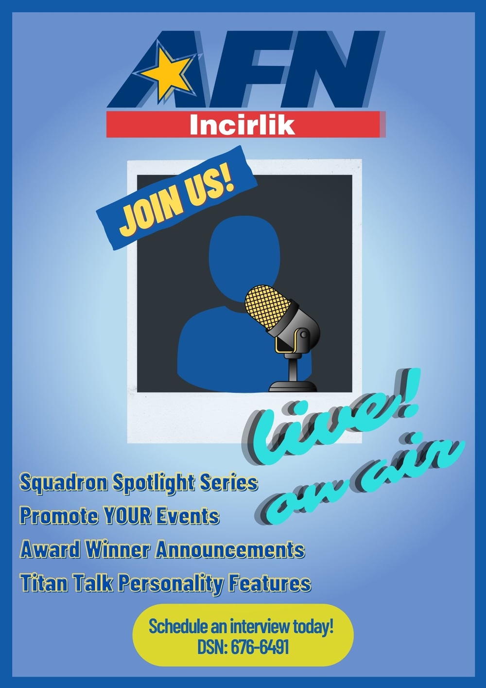 AFN Incirlik Interview Promotion Flyer