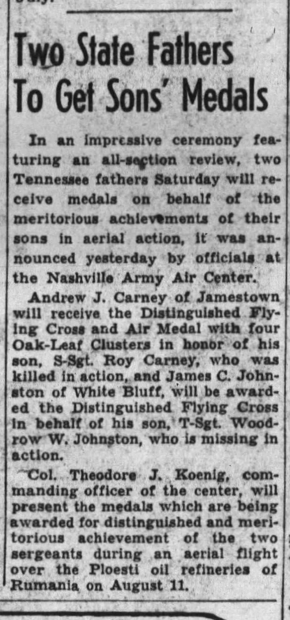 DVIDS News Remains of World War II Soldier, Electra, Texas, native