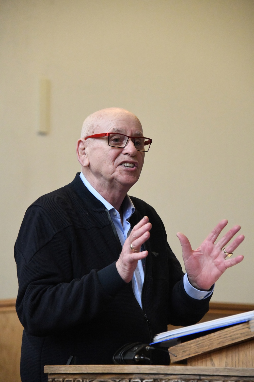 Holocaust Days of remembrance Commemoration JFC NATO Brunssum chapel with survivor Jack Aldewereld