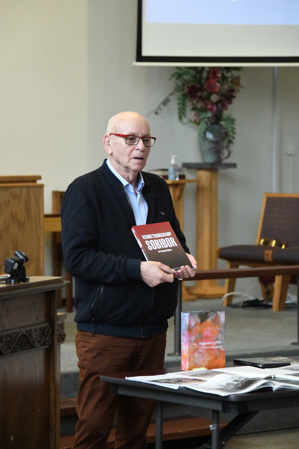 Holocaust Days of remembrance Commemoration JFC NATO Brunssum chapel with survivor Jack Aldewereld