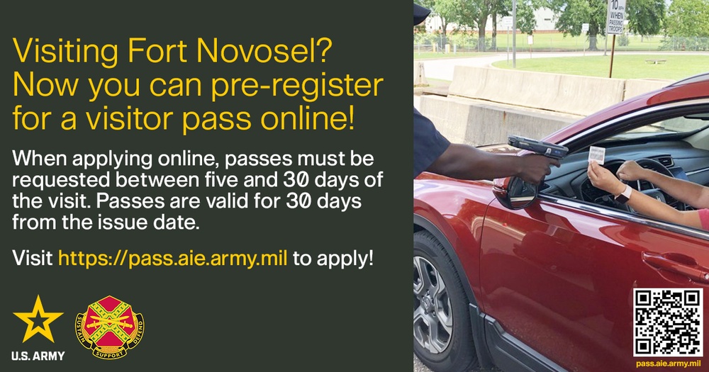 Fort Novosel visitors can use online system to request post access passes