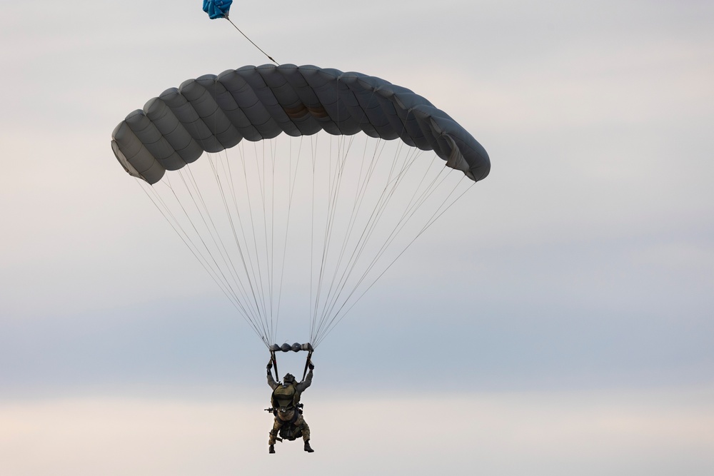 Marine Raiders conduct freefall jump operations