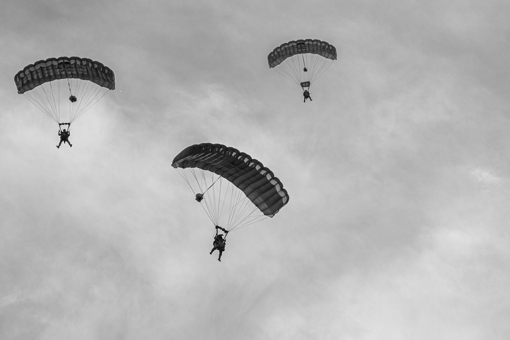 Marine Raiders conduct freefall jump operations