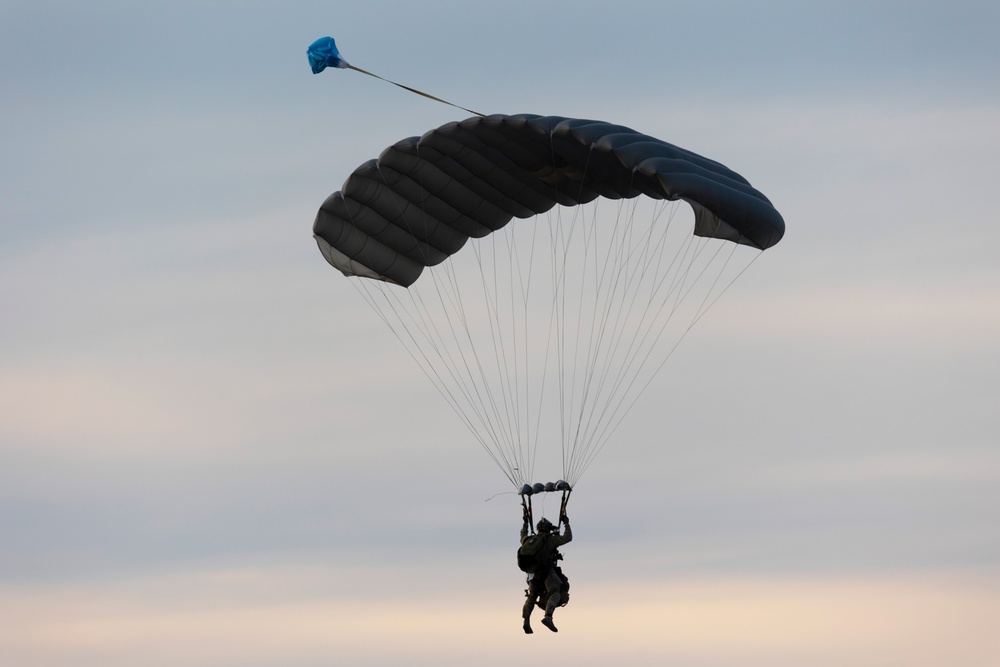 Marine Raiders conduct freefall jump operations