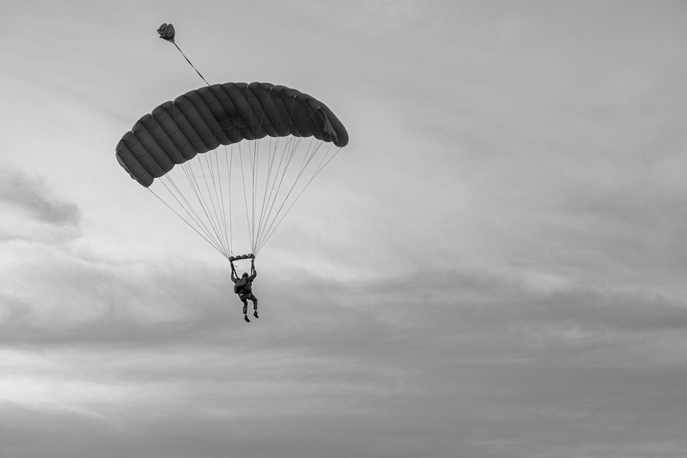 Marine Raiders conduct freefall jump operations