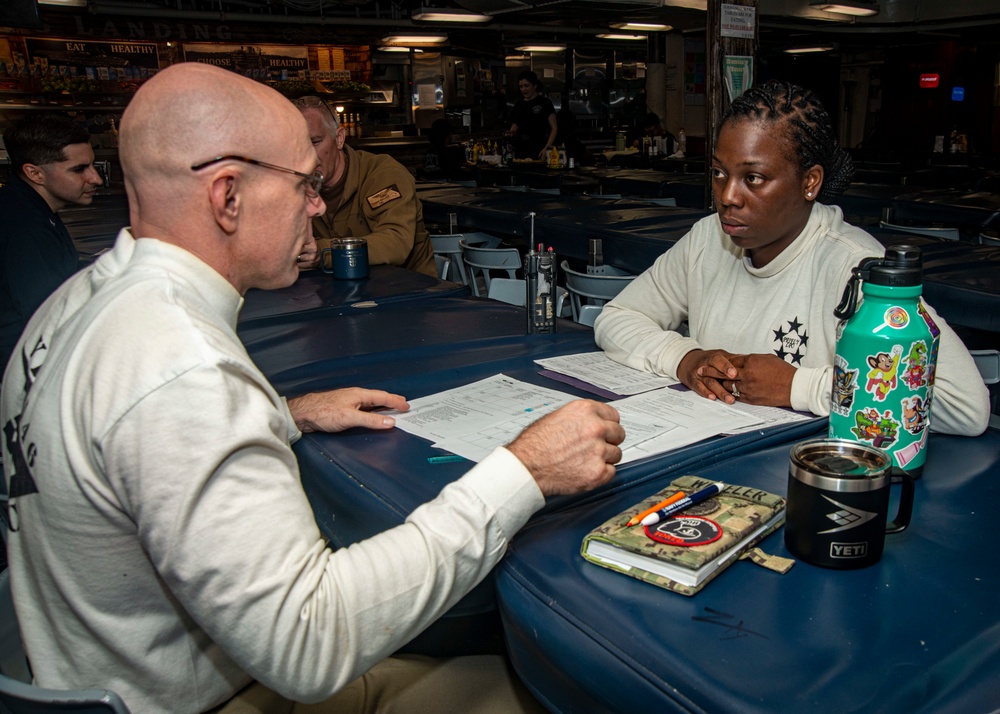 Sailor Receives Advice During A Letter To The Board Review