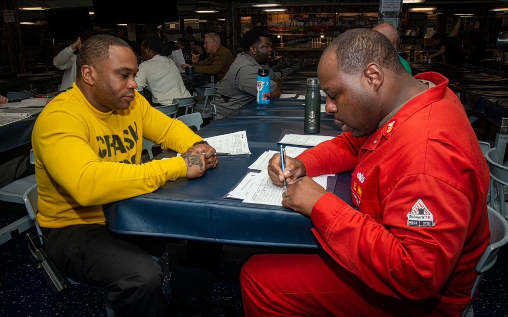 Sailor Receives Advice During A Letter To The Board Review