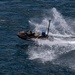 A ship deployable seaborne target transits off the coast of San Clemente Island