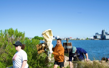 Personnel participate in Clean the Base Day at NSA Hampton Roads-Portsmouth Annex