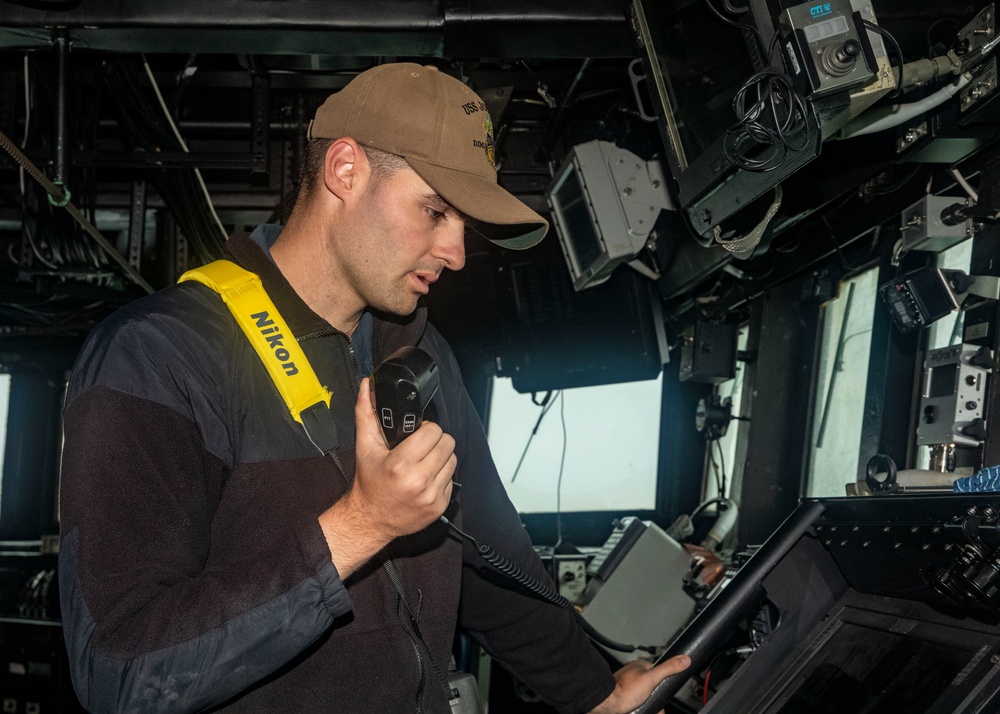 Sailors Stand Watch on the Bridge of USS John Finn (DDG 113)
