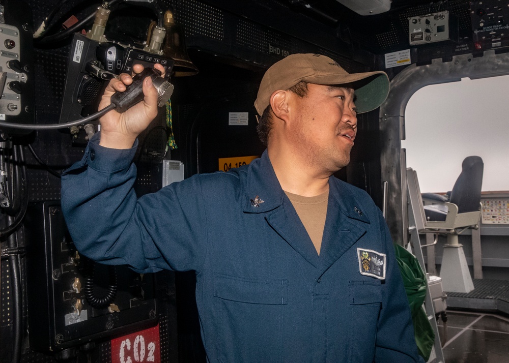 Sailors Stand Watch on the Bridge of USS John Finn (DDG 113)