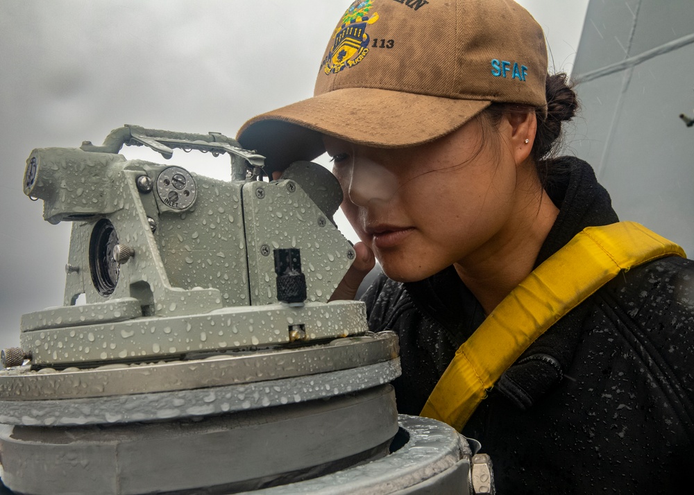 Sailors Stand Watch on the Bridge of USS John Finn (DDG 113)