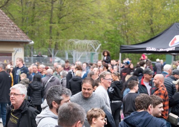 Locals outside the firehouse