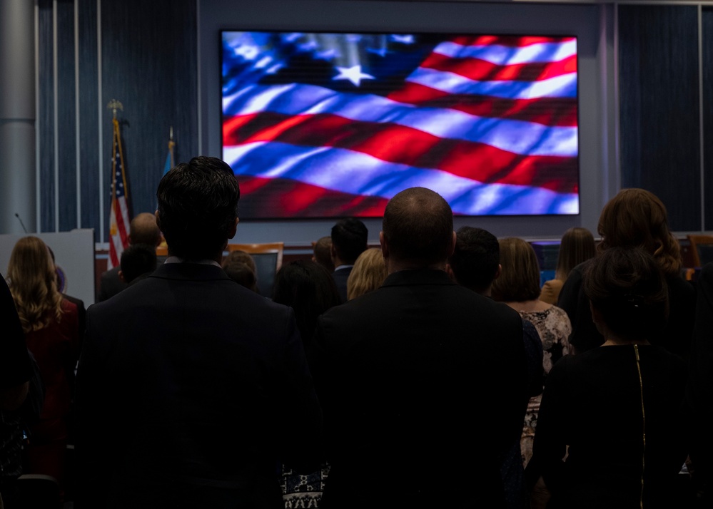 NCIS SABT Graduates and Family Stand For National Anthem