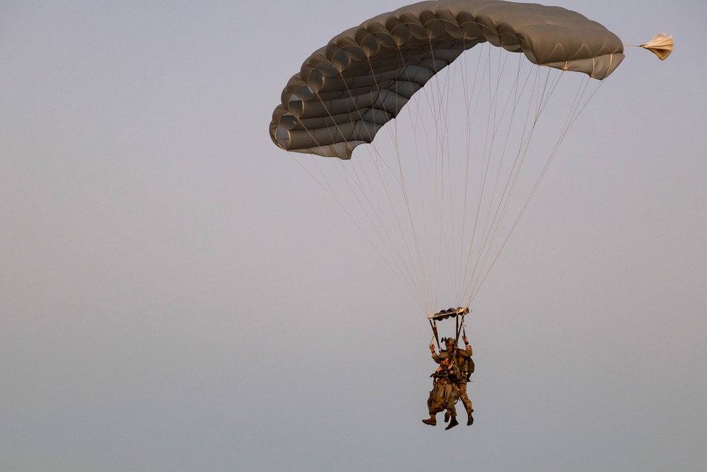 Marine Raiders conduct freefall jump operations