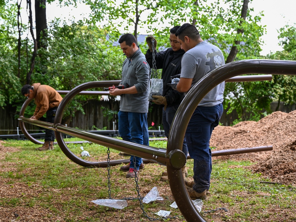 113th Civil Engineer Squadron helps construct memorial playground