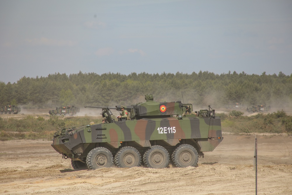 U.S. and Multinational Battle Group Maneuver Anakonda23 Combined Arms Rehearsal
