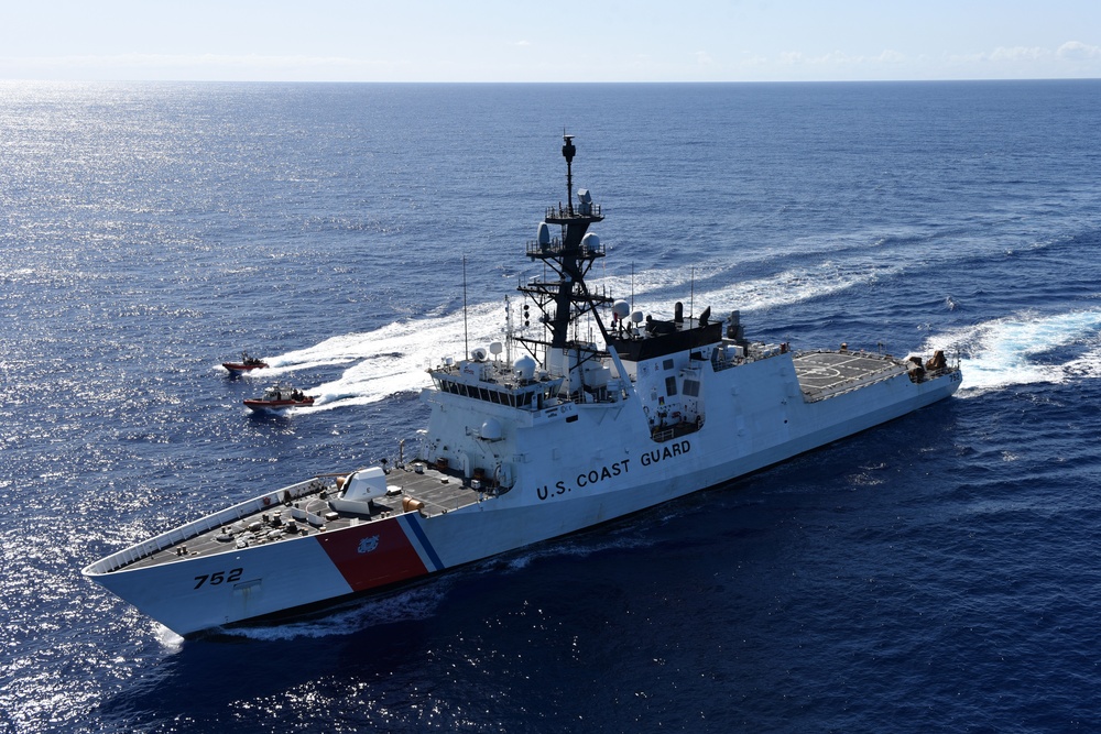 U.S. Coast Guard Cutter Stratton (WMSL 752) conducts multiple-asset training during Western Pacific patrol