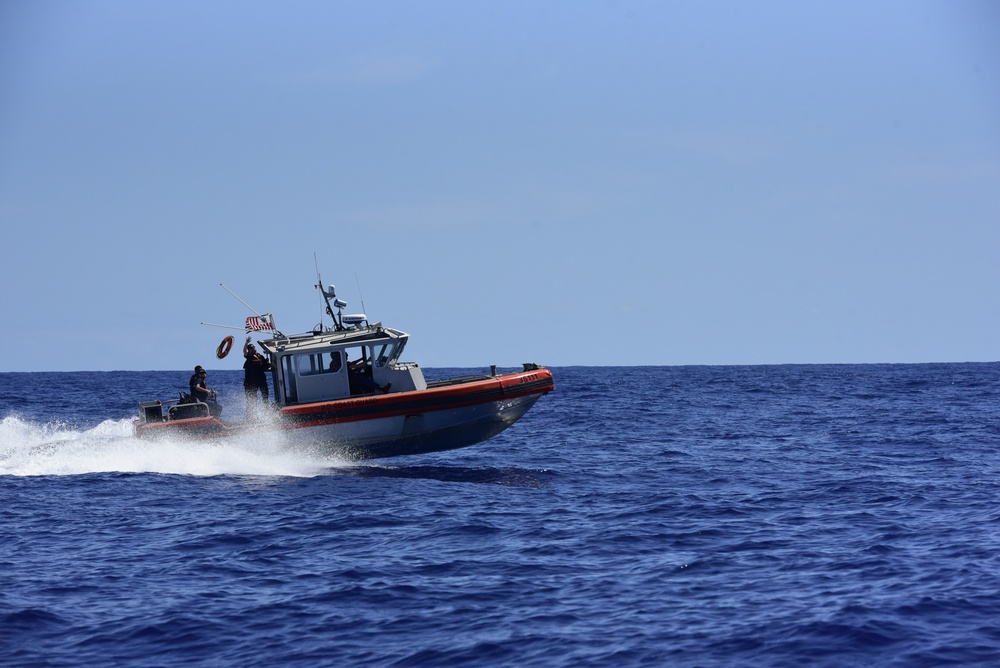 U.S. Coast Guard Cutter Stratton (WMSL 752) conducts multiple-asset training during Western Pacific patrol