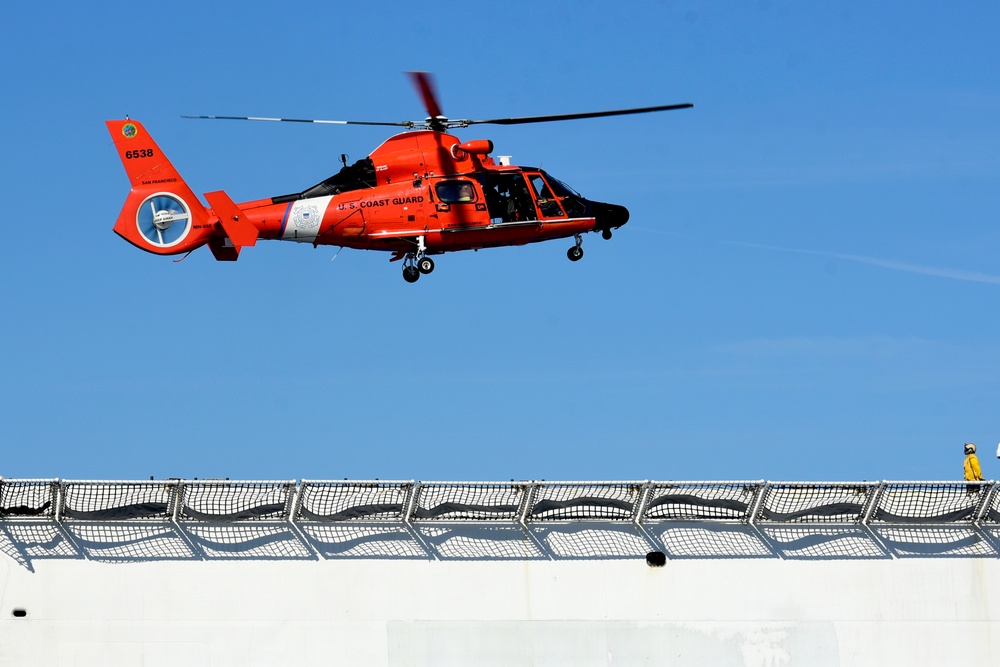 U.S. Coast Guard Cutter Stratton (WMSL 752) conducts multiple-asset training during Western Pacific patrol