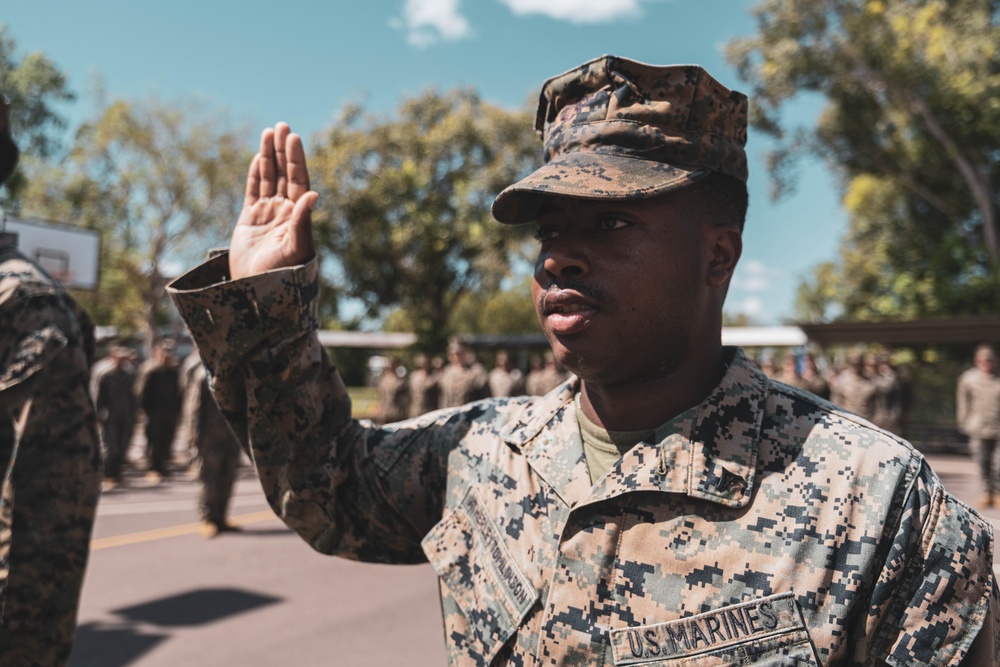 MRF-D Marines re-enlist