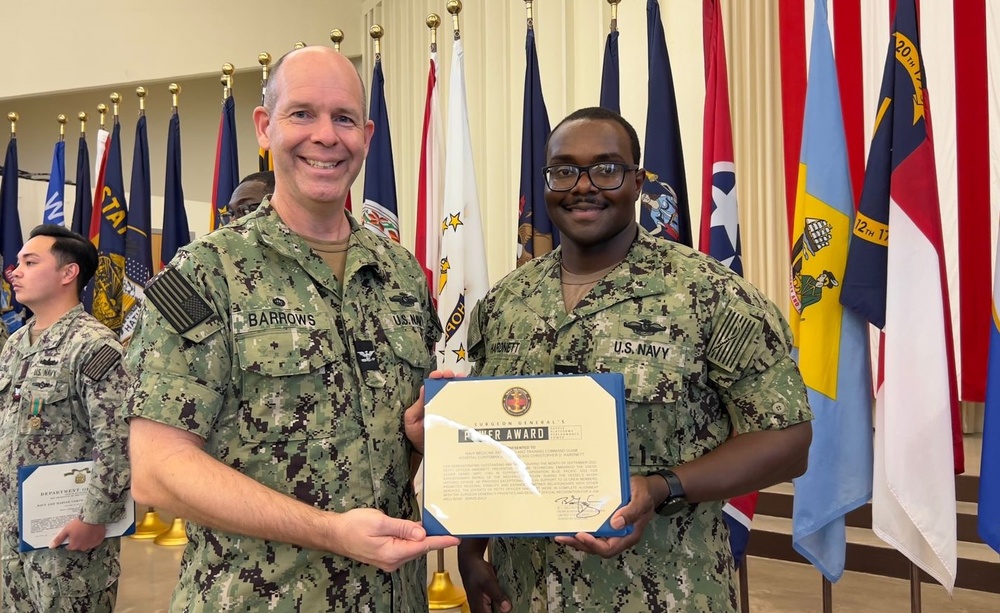 U.S. Naval Hospital Guam Corpsman receives the Surgeon General's Power Award