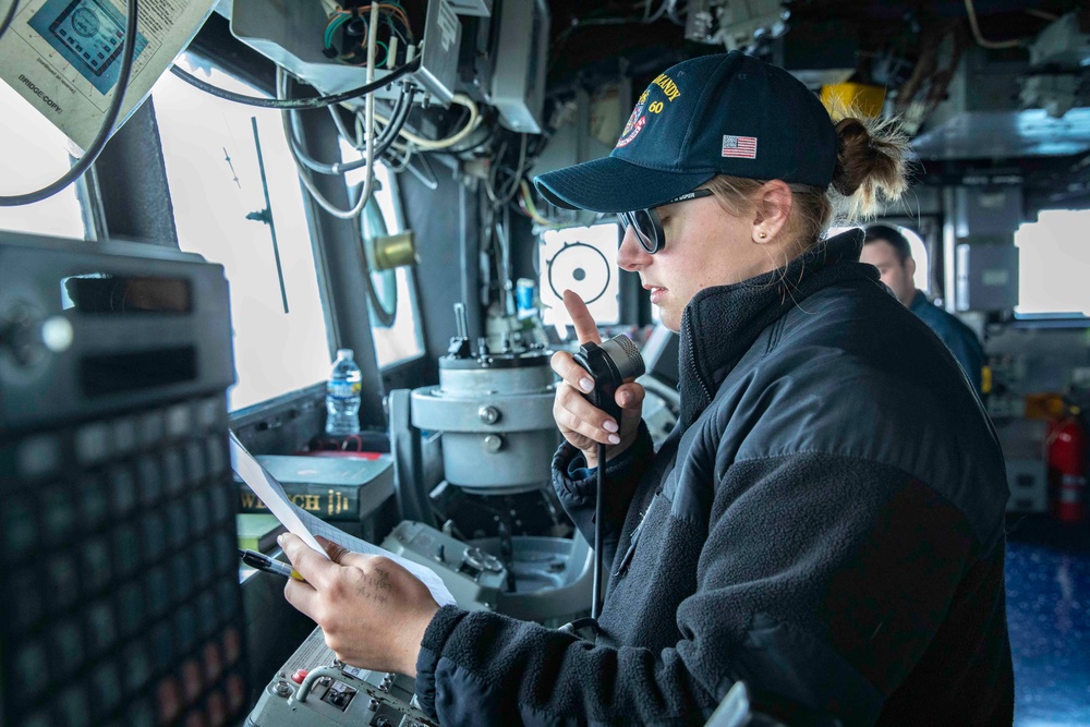 USS Normandy Conducts a Replenishment-at-Sea