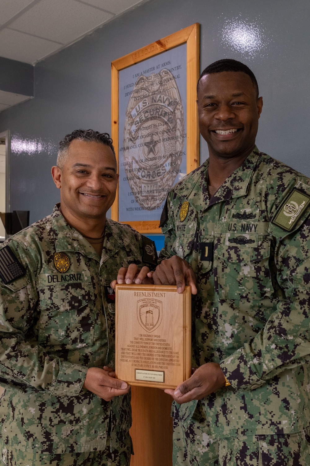 NSA Souda Bay’s Master-at-Arms 1st Class Francisco Delacruz’s Reenlistment Ceremony