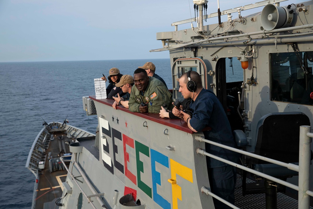 USS Normandy Conducts a Replenishment-at-Sea