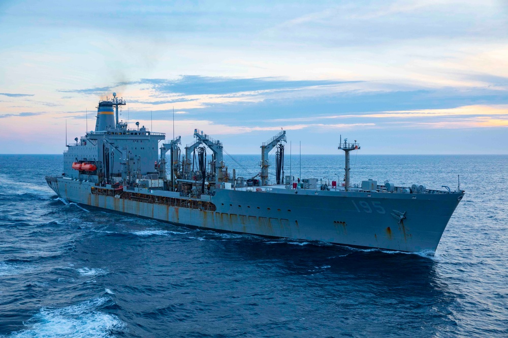 USS Normandy Conducts a Replenishment-at-Sea