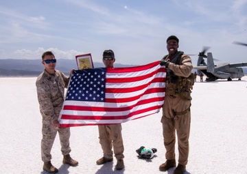 Three Marines assigned to VMM-364 (REIN) ‘Purple Foxes’ were promoted and one re-enlisted during a ceremony on Lake Assal, Djibouti.