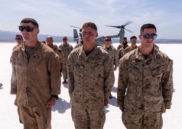 Three Marines assigned to VMM-364 (REIN) ‘Purple Foxes’ were promoted and one re-enlisted during a ceremony on Lake Assal, Djibouti.