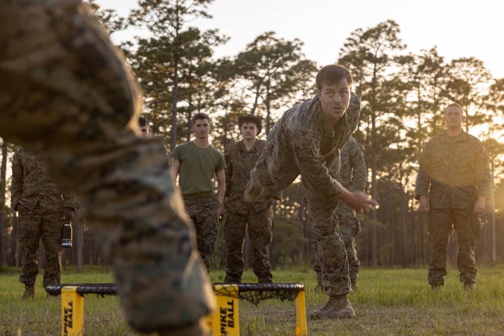 Marines play sports during Mission Rehearsal Exercise 1-23