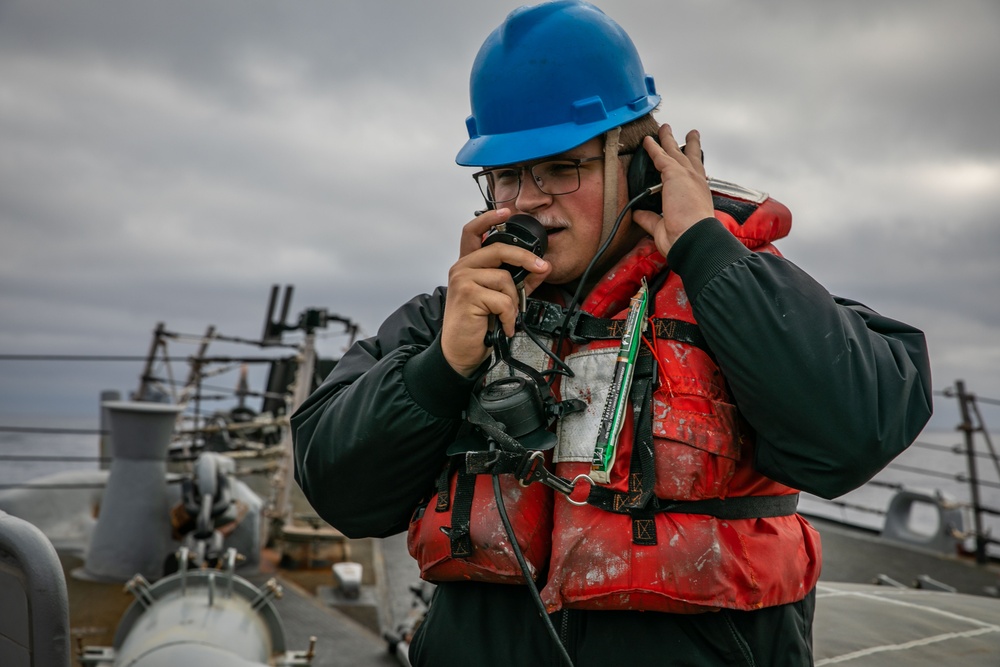 USS McFaul Conducts a Replenishment at Sea