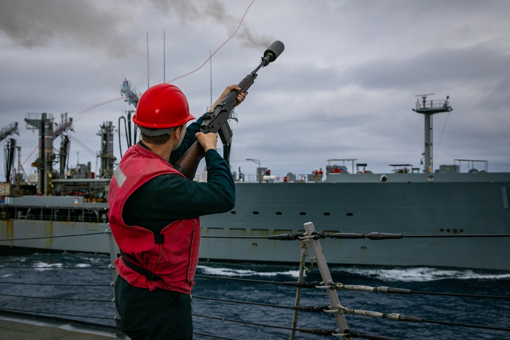 USS McFaul Conducts a Replenishment at Sea