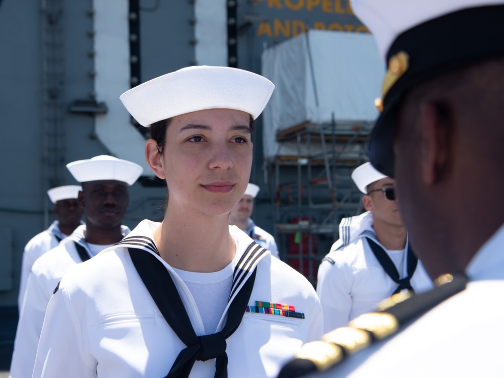USS Carl Vinson (CVN 70) Sailors Participate in Uniform Inspection